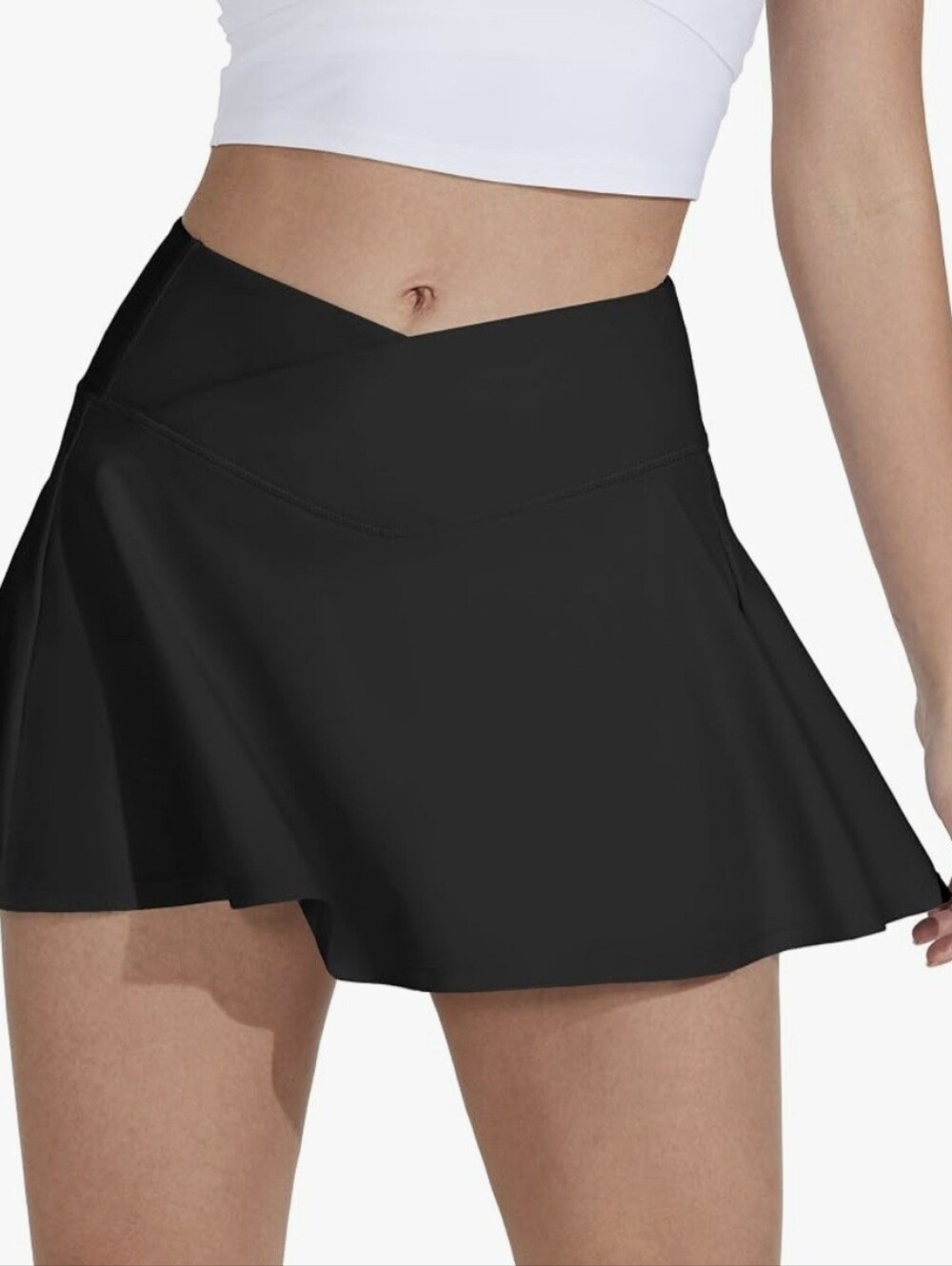 Black Swim Skirt with Built-In Shorts
